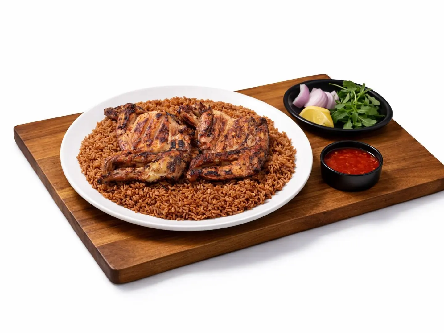 دجاج ع الفحم مع رز امريكي - نصف حبة