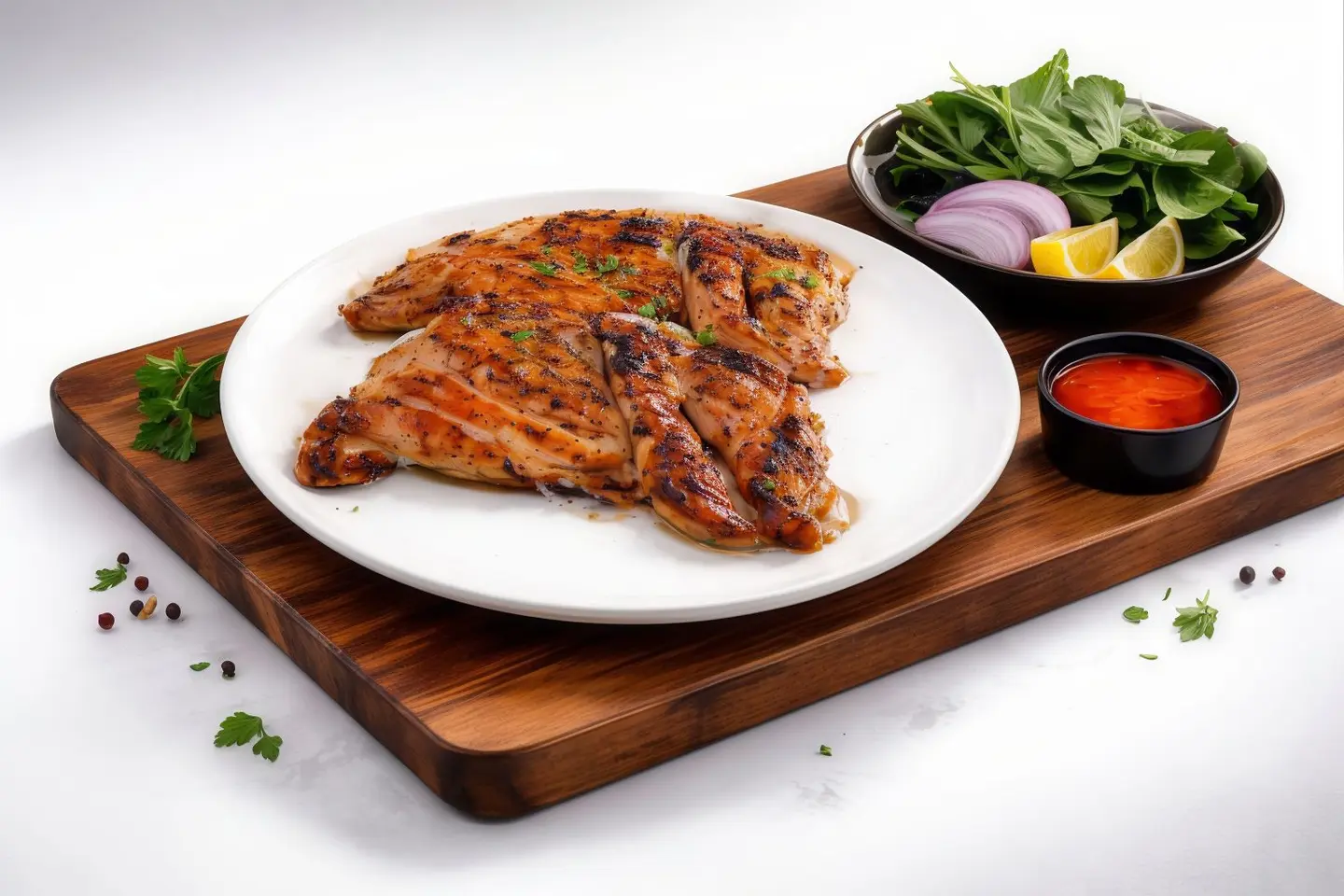 دجاج علي الفحم ساده - نص حبة دجاج