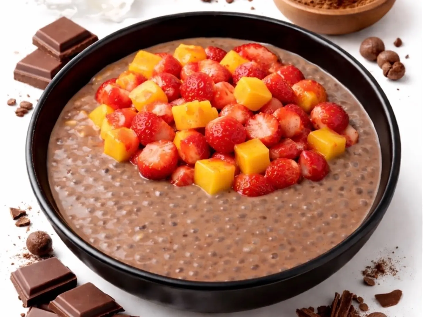 Thai Dessert   With Chocolate And Fresh Mango