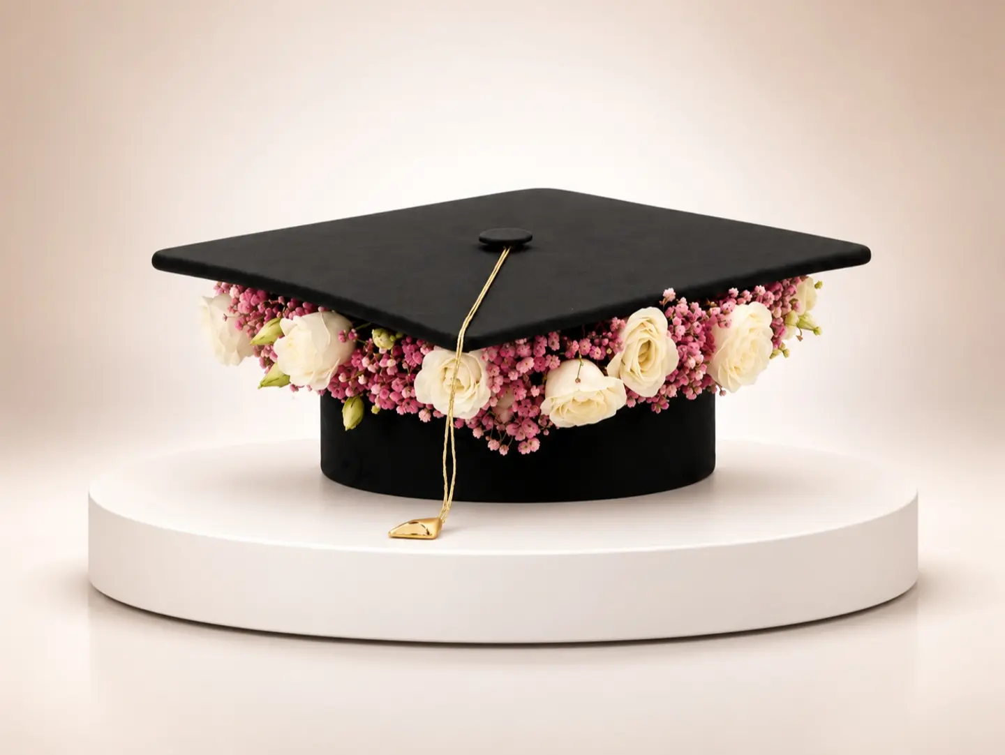 Graduation Cap Decorated With Roses