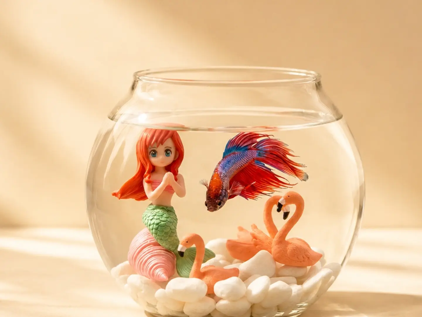 Betta Fish Bowl With Mermaid
