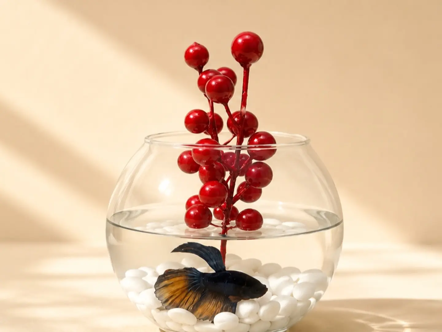 Red Berry Betta Fish Bowl