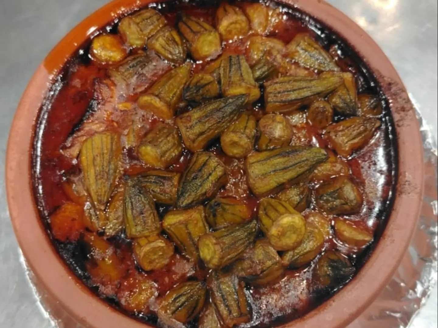 طاجن باميه بالحم