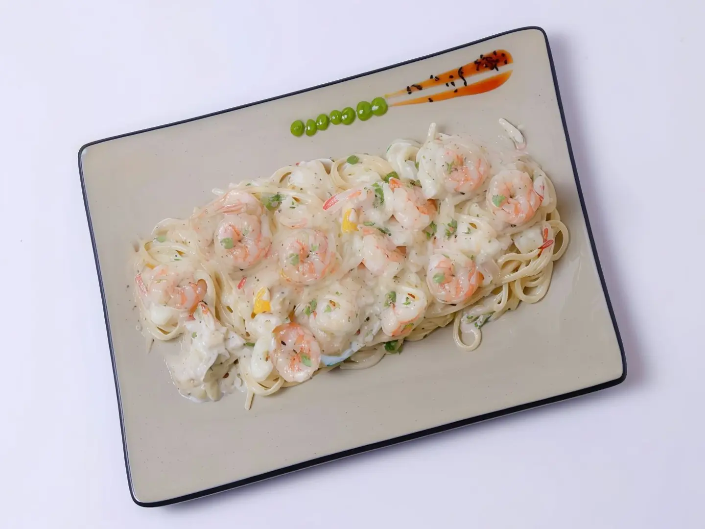 باستا روبيان بصلصة بيضاء