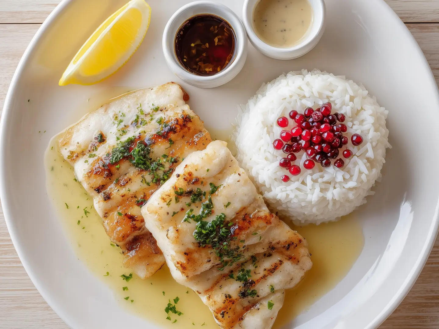 Grilled Fish Fillet With Rice