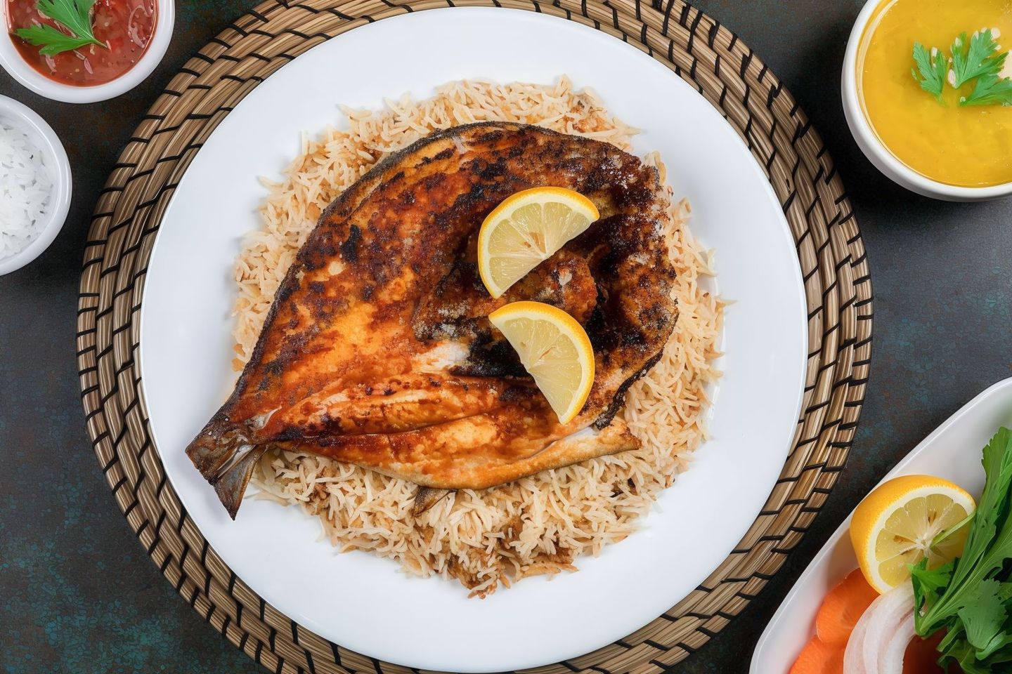 Fried Fish With Rice   One Killo - Hamour