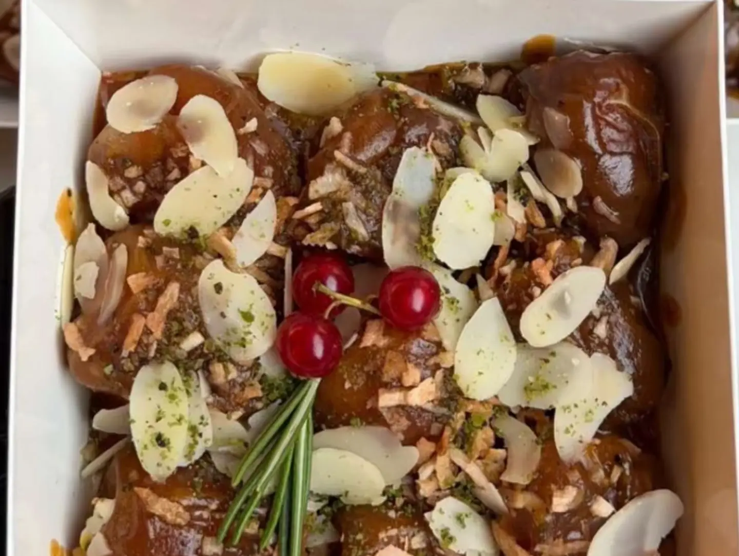 Dates Stuffed With Cheesecake Filling.