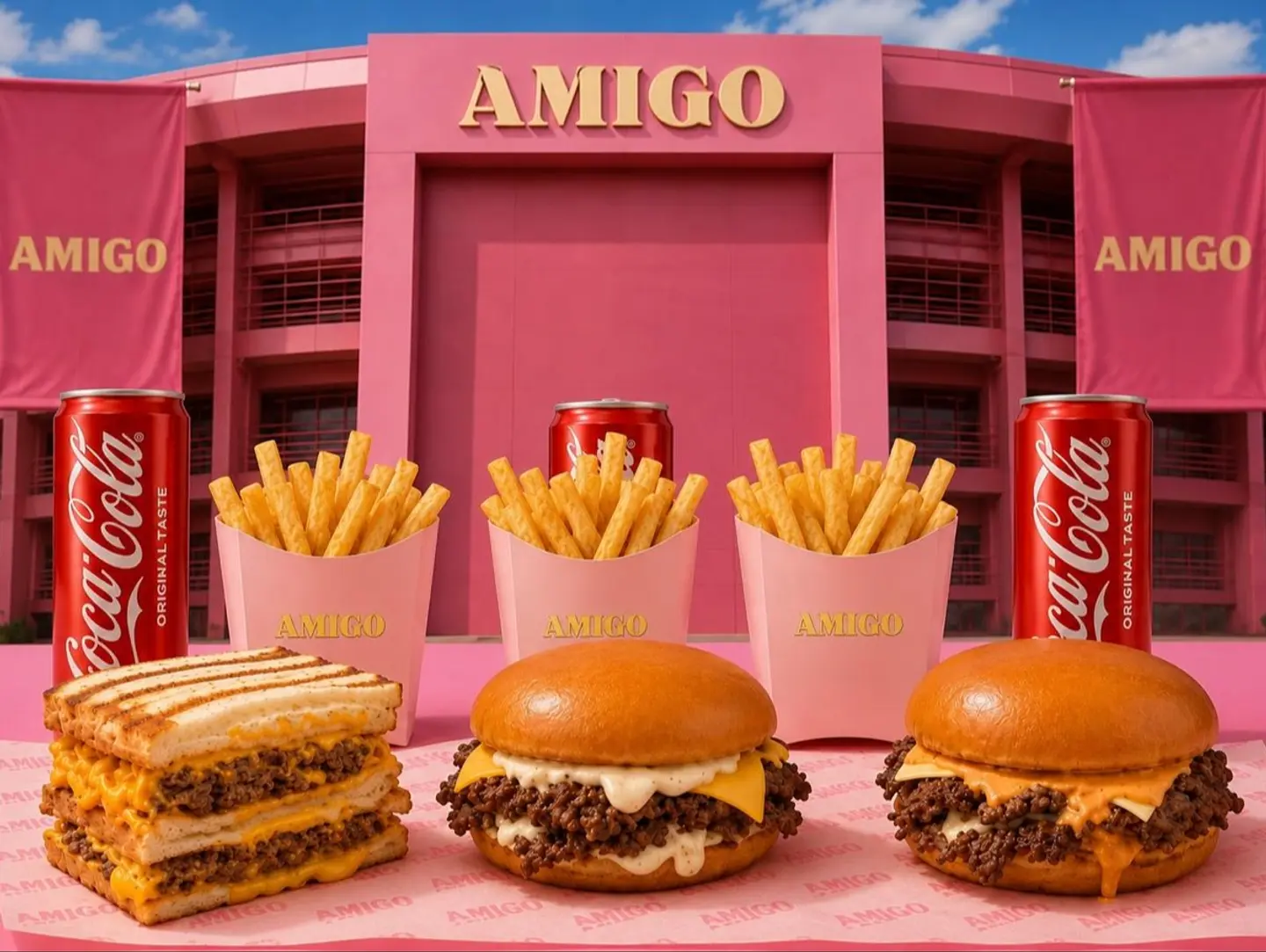The Gathering Offer Meat Tabouqa + Meat Amigo + Meat Truffle + 3 Fries + 3 Drinks Of Your Choice