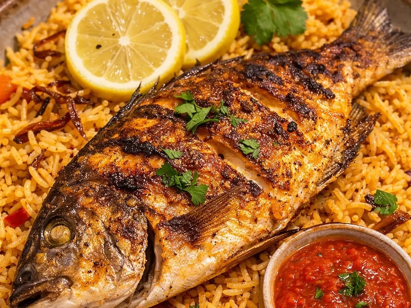 كبسة سمك مشوي