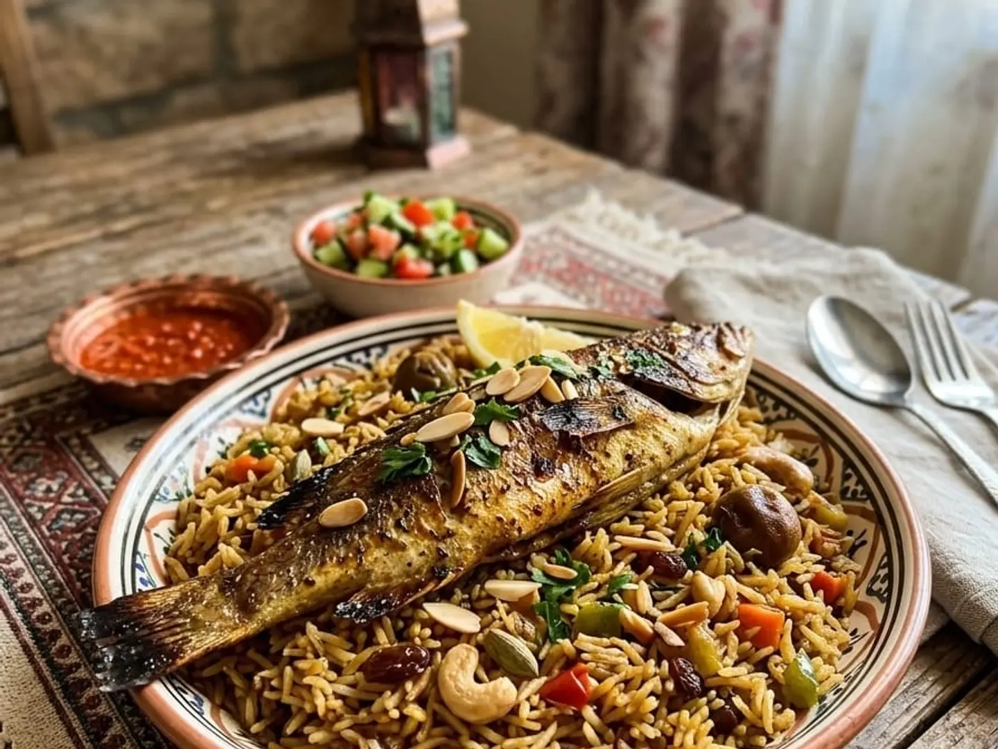 كبسة سمك فرن كبير