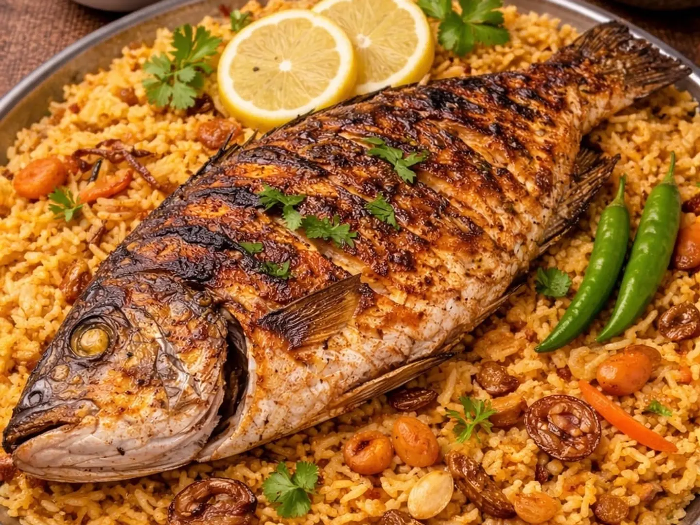 كبسة سمك مقلي