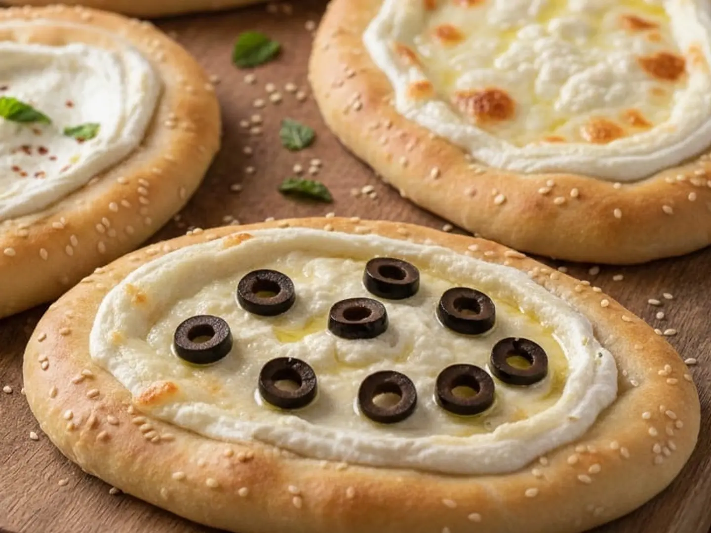 فطاير لبنه زيتون