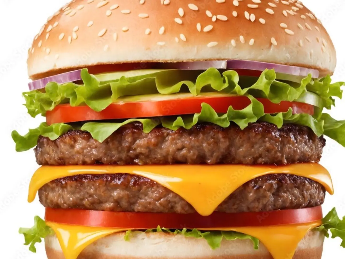 برجر لحم بقري مزدوج