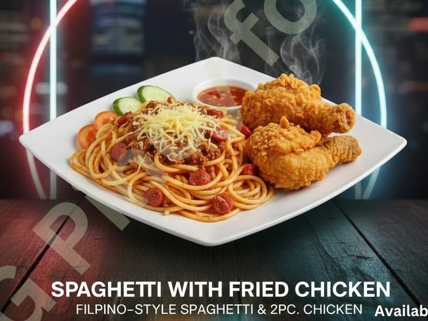 Spaghetti With Fried Chicken