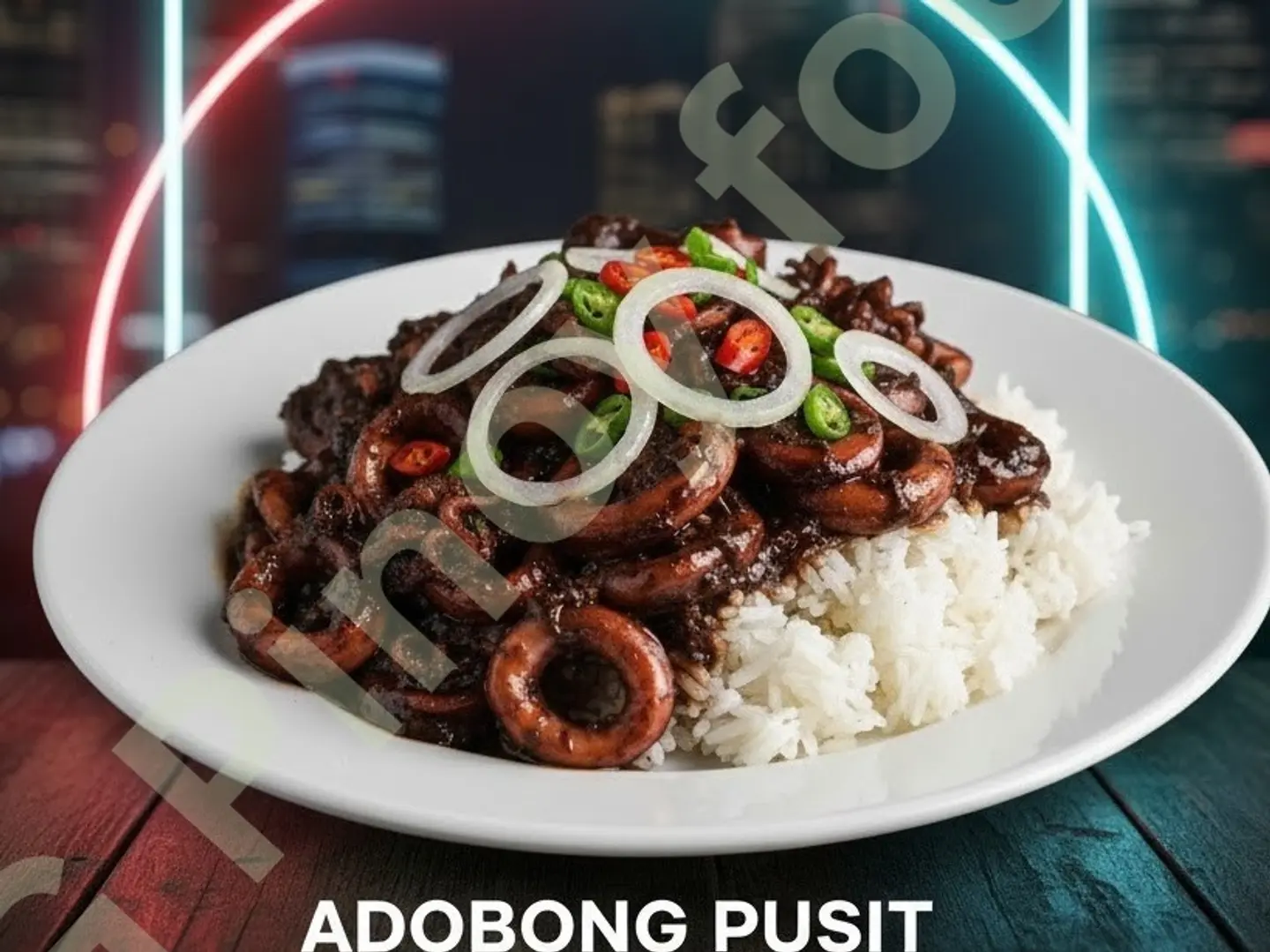 Adobong Pucit With Rice
