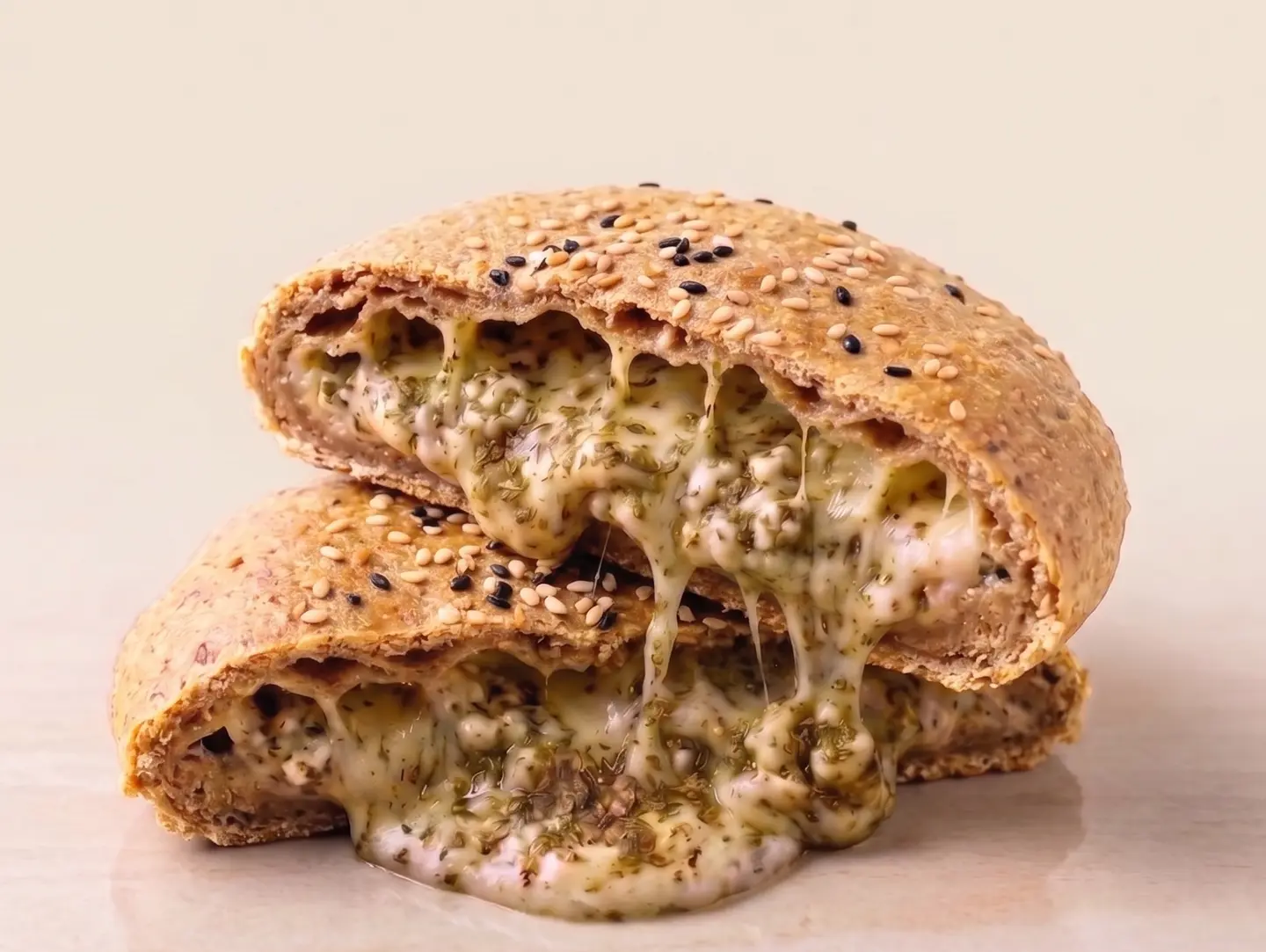 فطيرة الحلوم بالزعتر الصحية