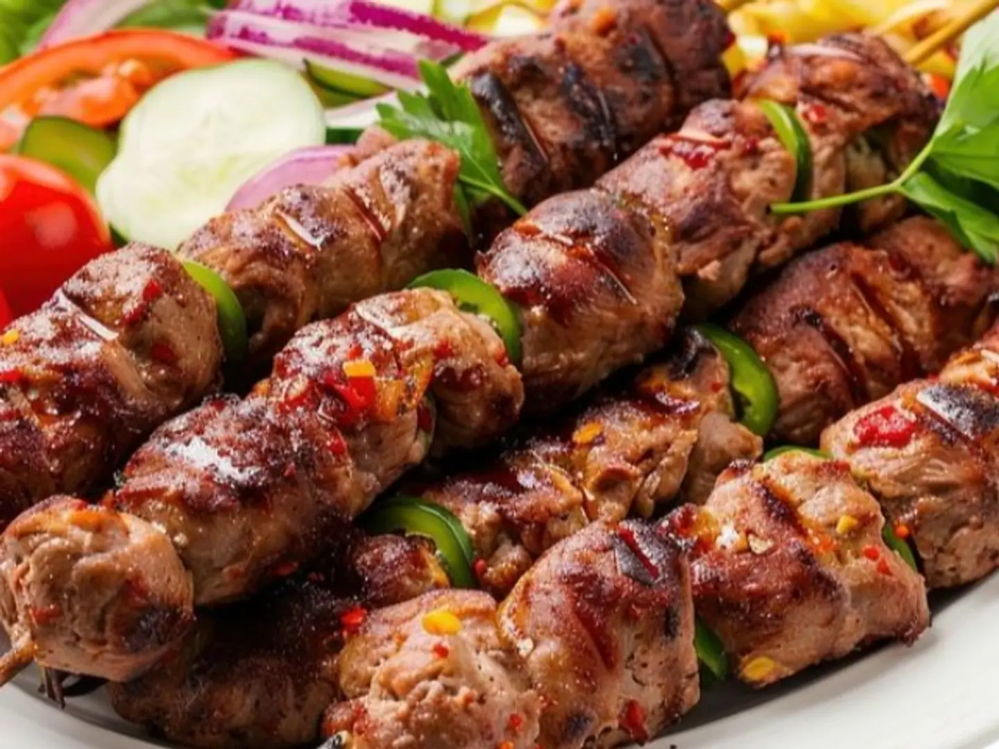 Half A Kilo Of Charcoal Grilled Kebab With Rice And Salads