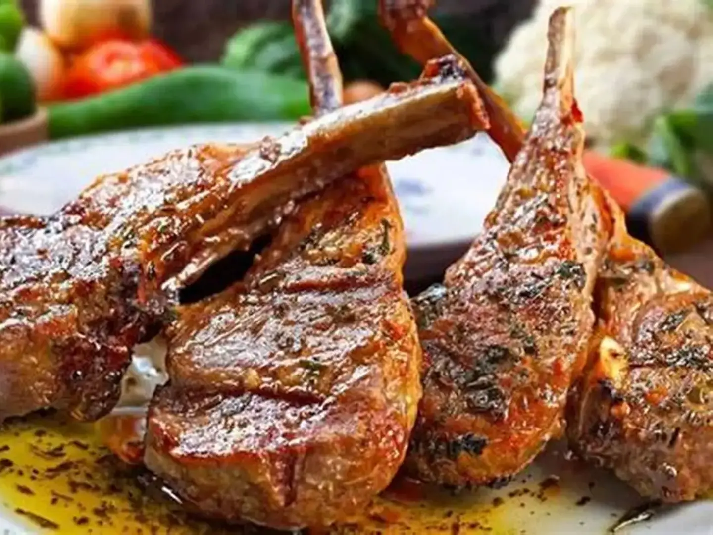 Kilo Of Charcoal Grilled Ribs With Rice And Salads