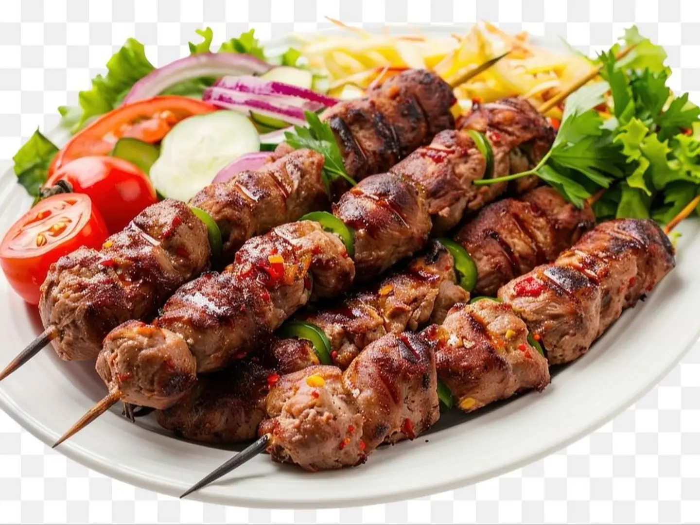 Quarter Kilo Charcoal Grilled Kebab With Rice And Salads
