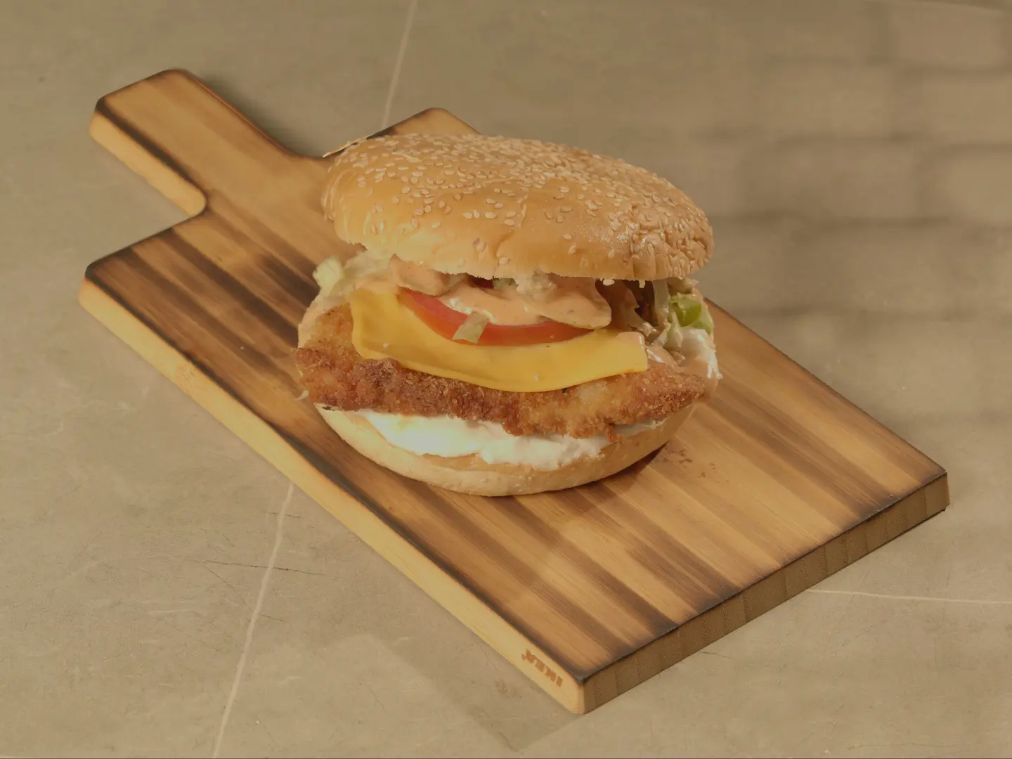 برغر الدجاج المقلي