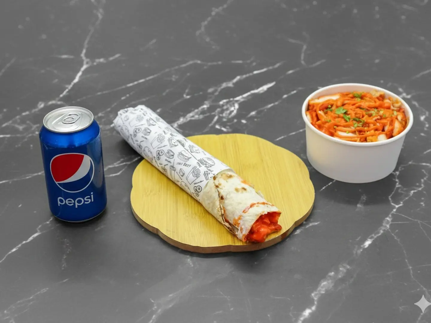 وجبة ساندويتش تكا و تكا فرايز ومشروب غازي