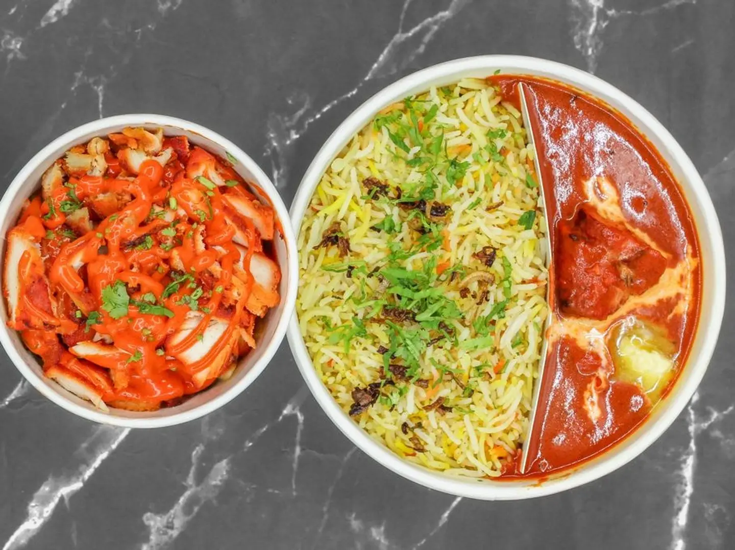 وجبة تكا مسالا و وتكا فرايز مع مشروب غازي