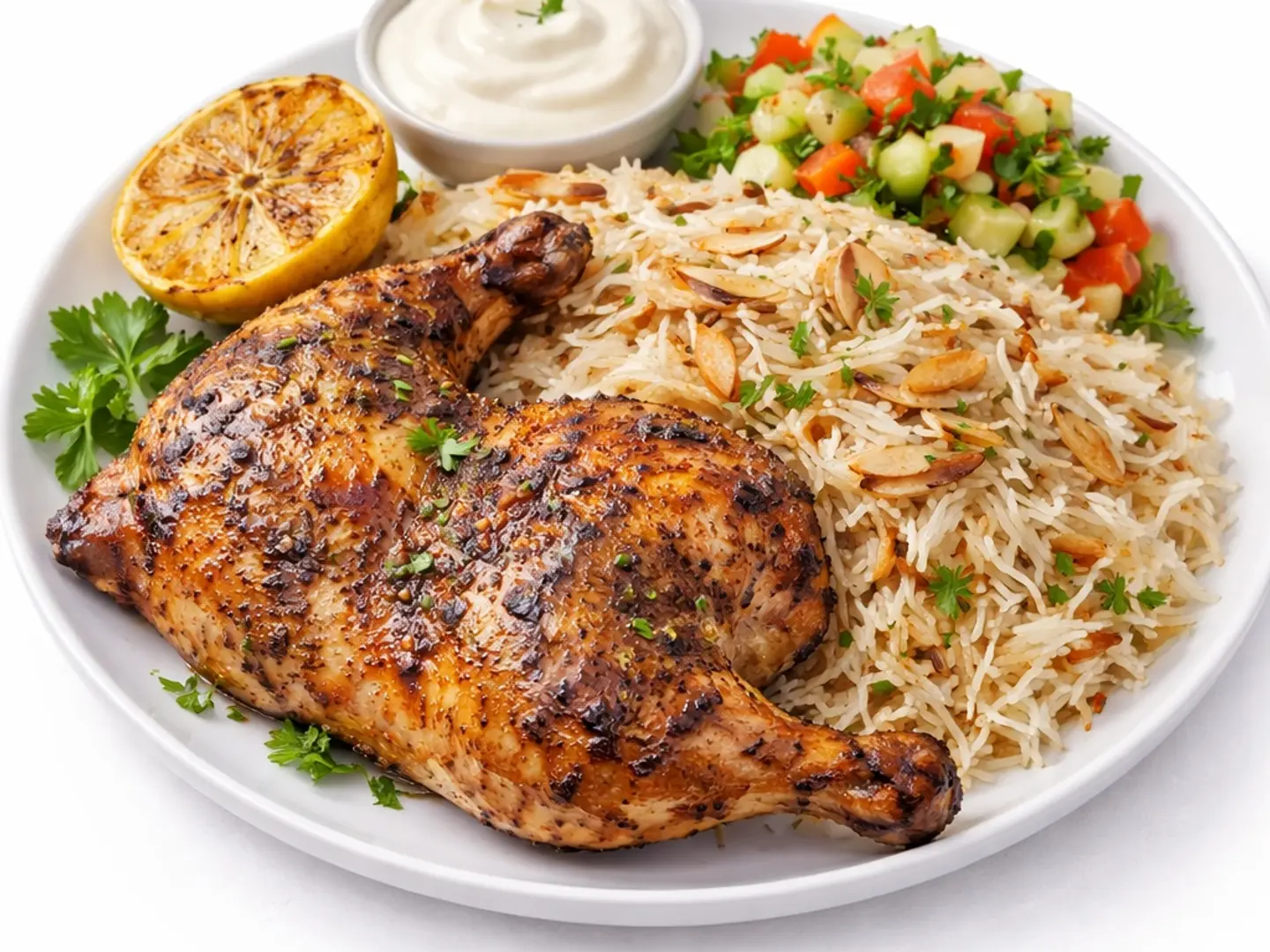 نص حبه دجاج على الفحم