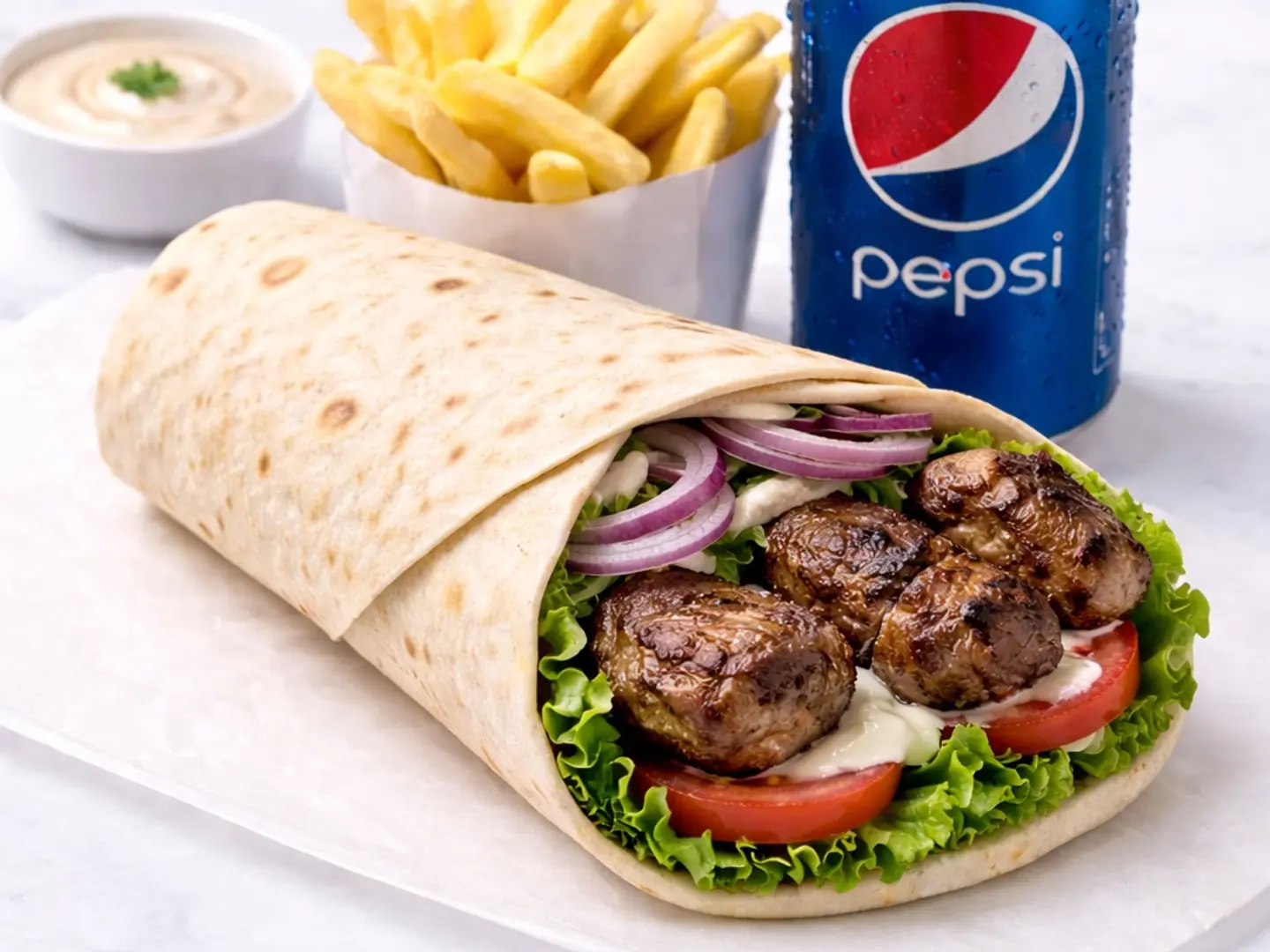 وجبة ساندوش مبشور لحم