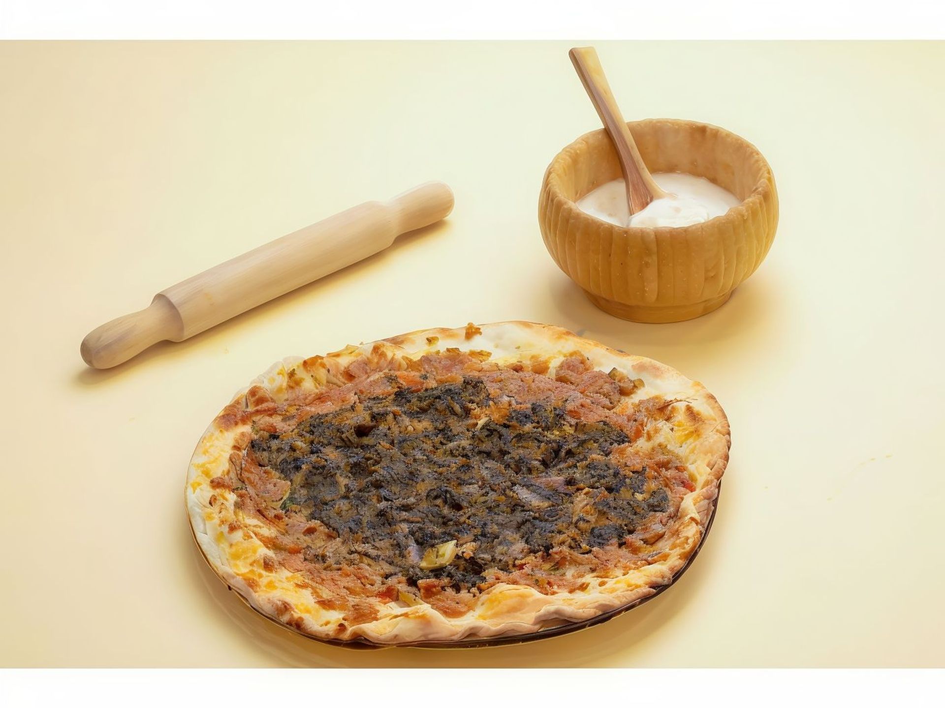 فطيرة سبانخ باللحم - وسط