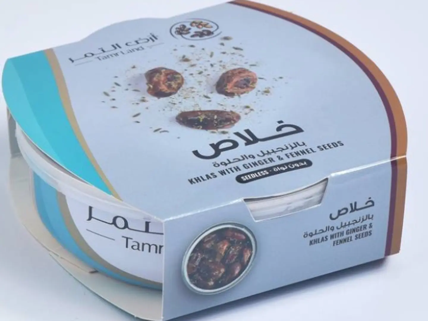 تمر خلاص بالزنجبيل والحلوة منزوع النوى علبة معدنية واحدة