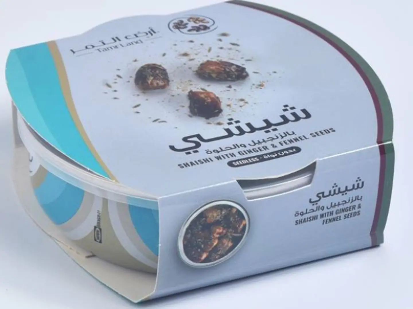 تمر شيشي بالزنجبيل والحلوة منزوع النوى علبة معدنية واحدة