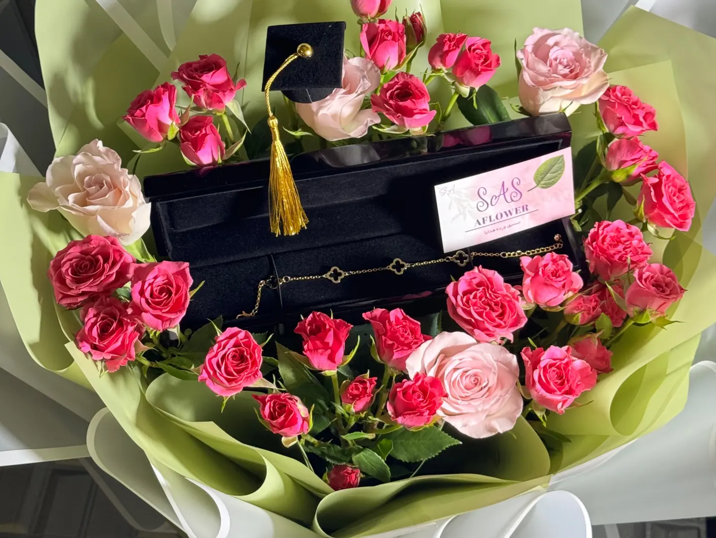 Rose Bracelet Graduation Cap