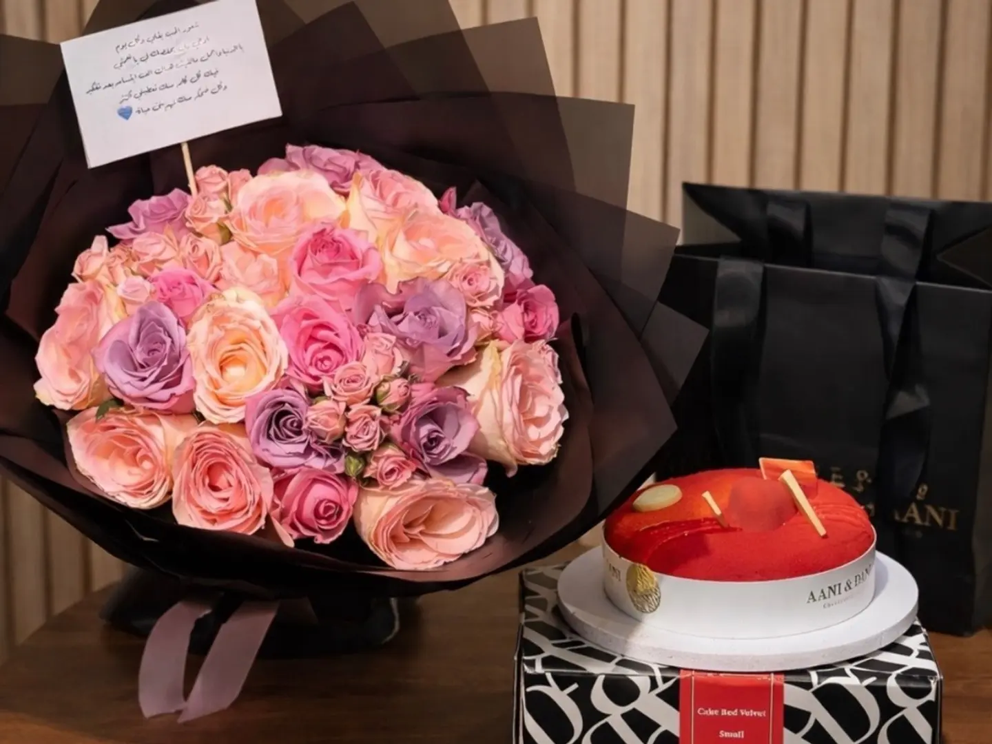 باقة ورد مع كيك اني وداني 3