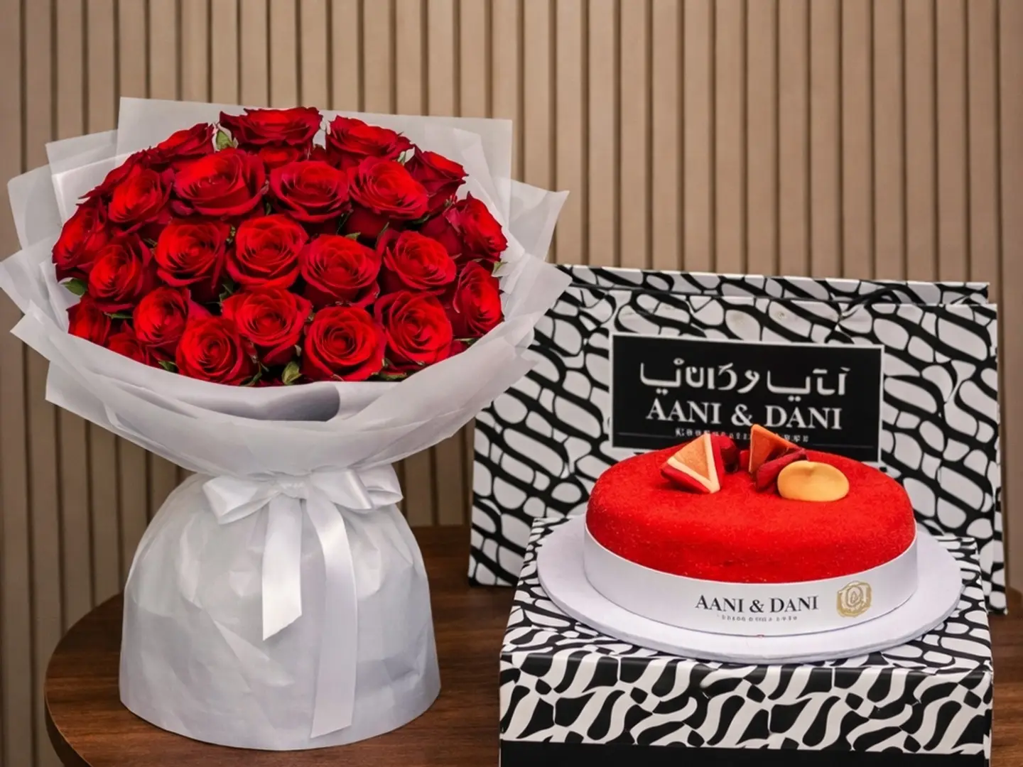 باقة ورد مع كيك اني وداني 9