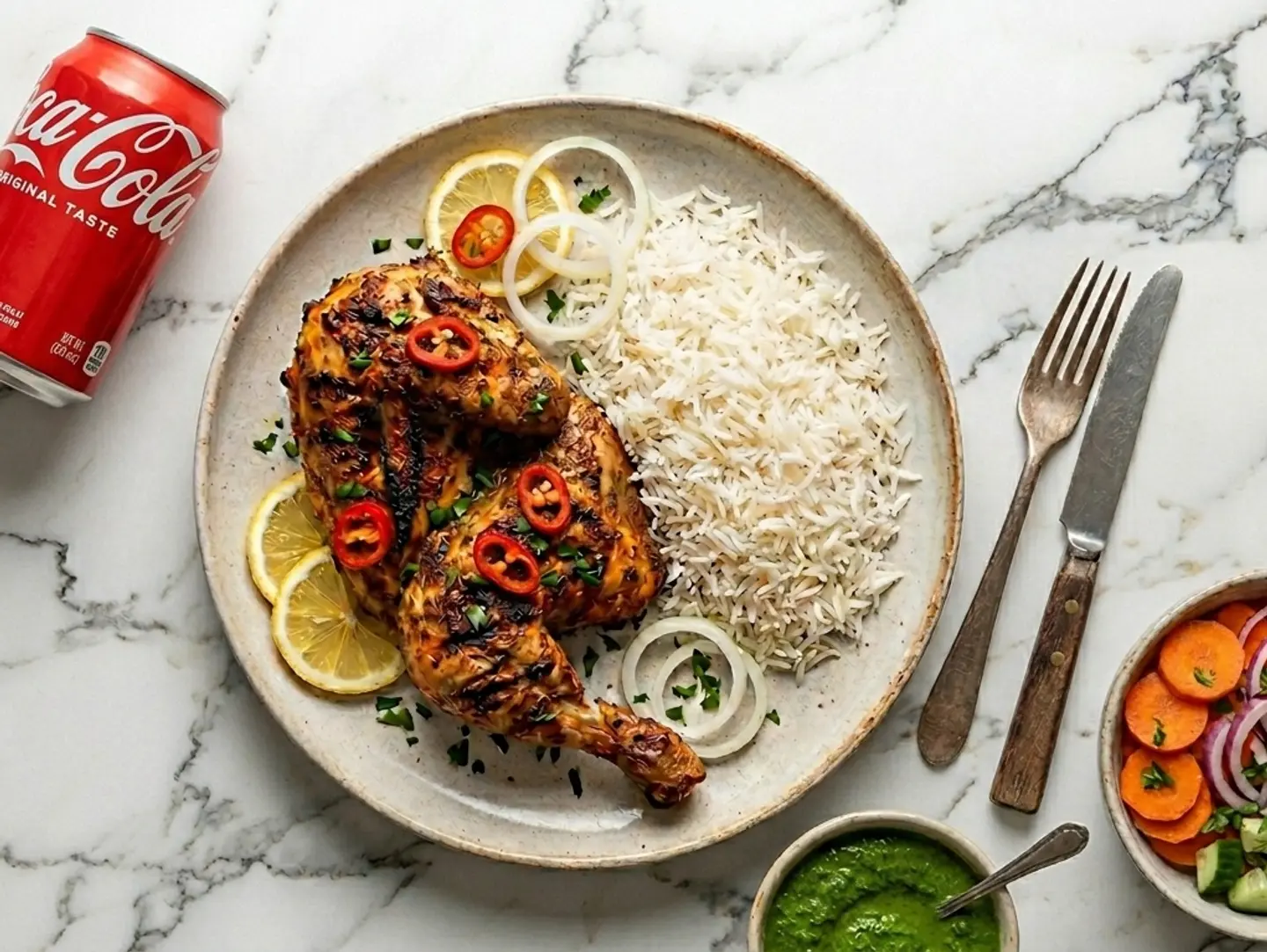 Charcoal Chicken Combo - Single Chicken (Ruba Faham)
