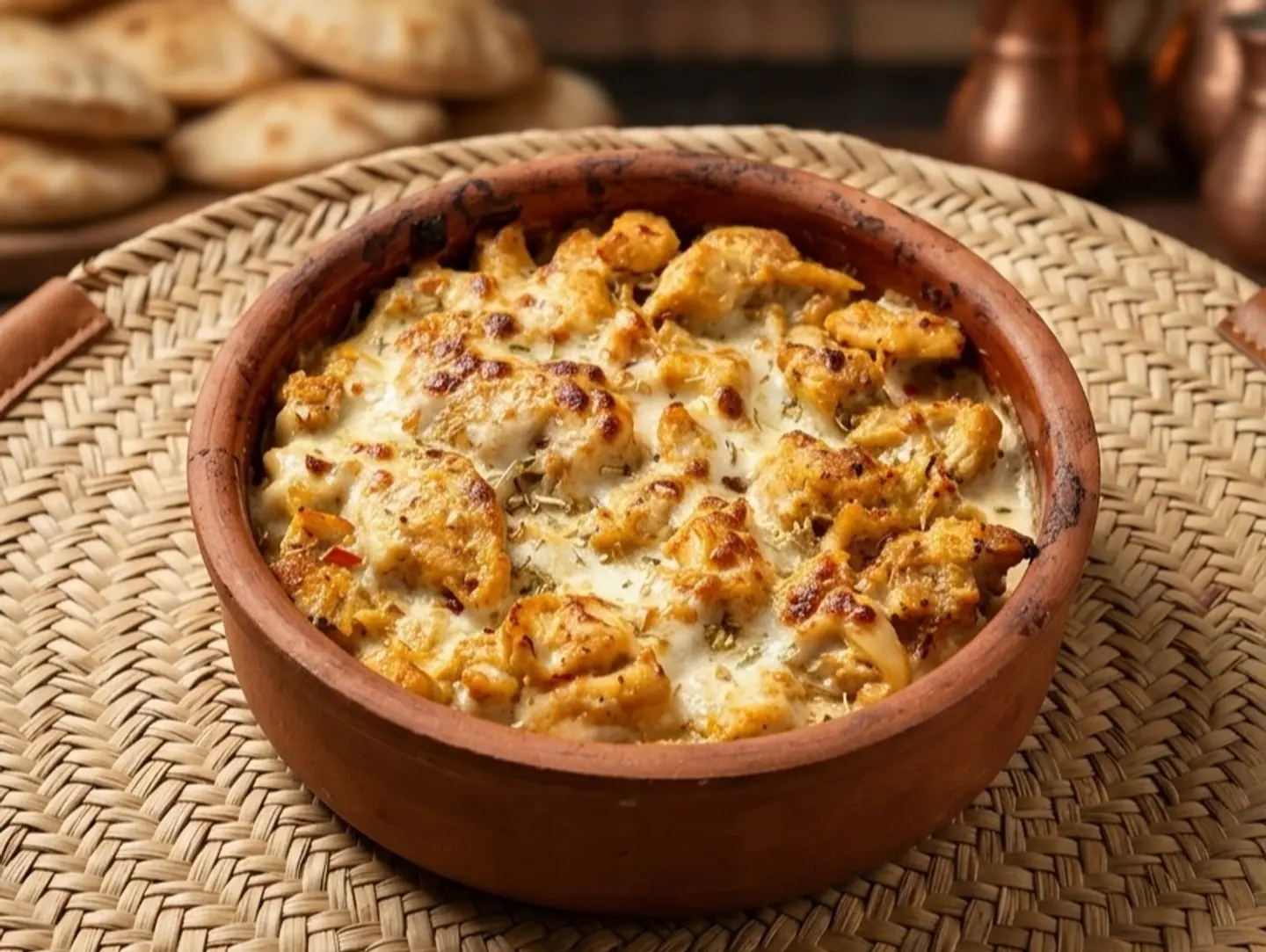 فخارية دجاج بالكريمة