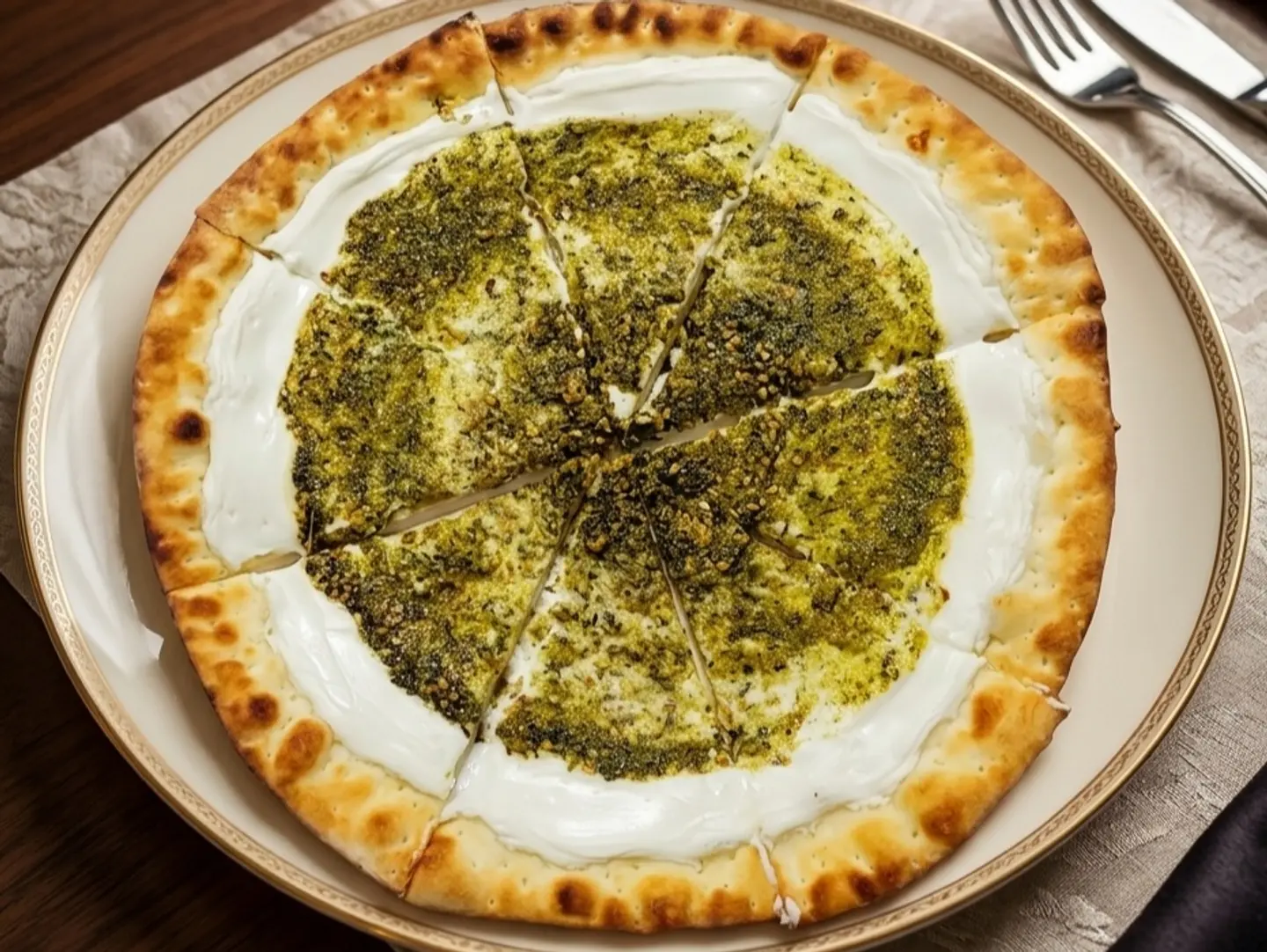 فطيرة لبنة بالزعتر