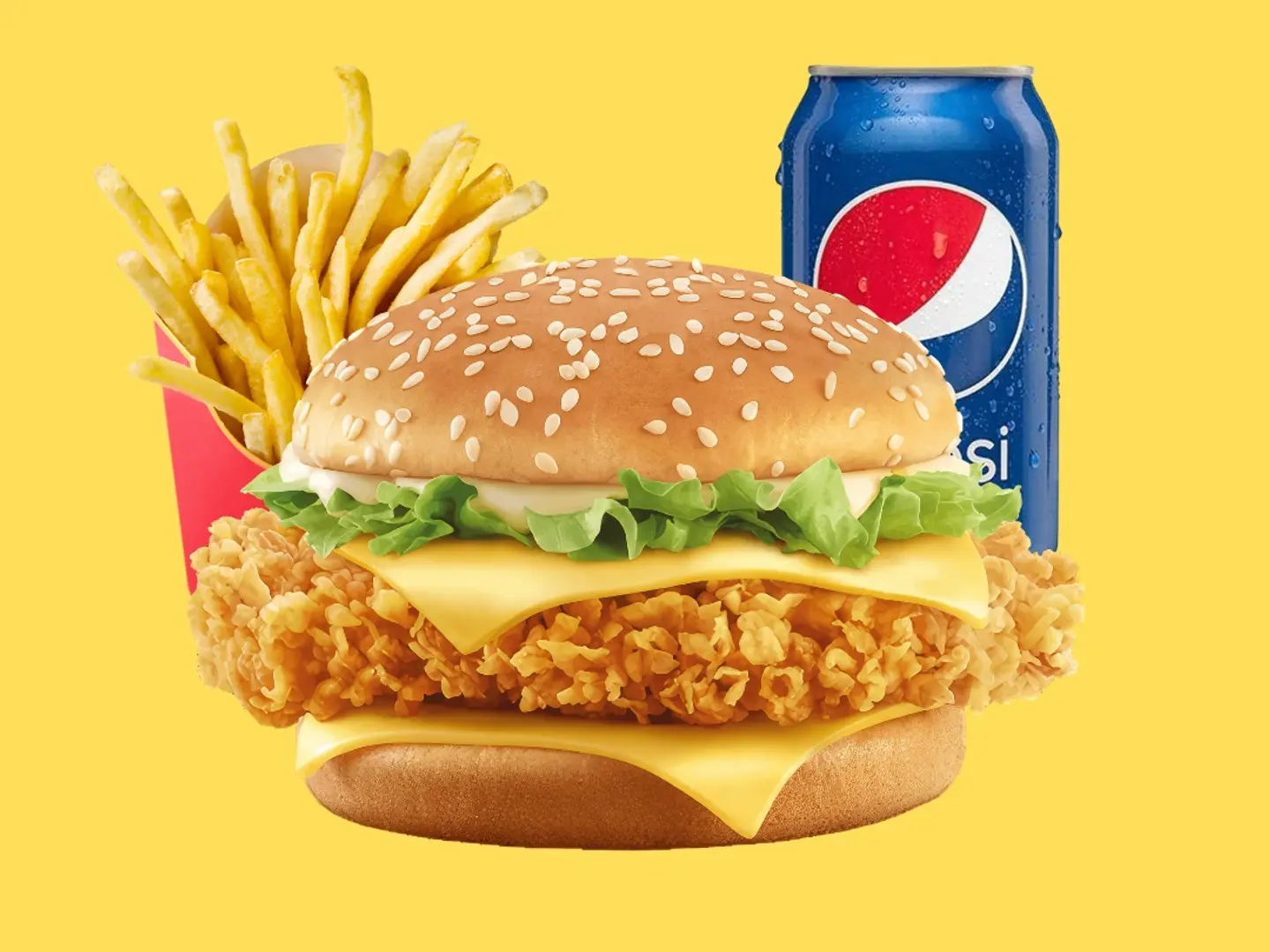 Double Chicken Burger Meal