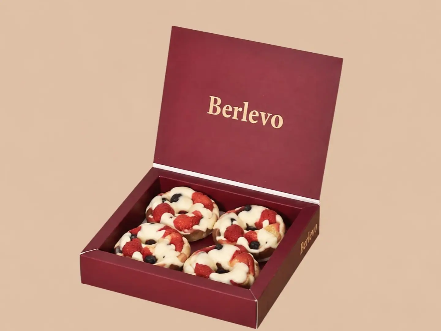 Fruit Donuts With Belgian Chocolate (4 Pieces)
