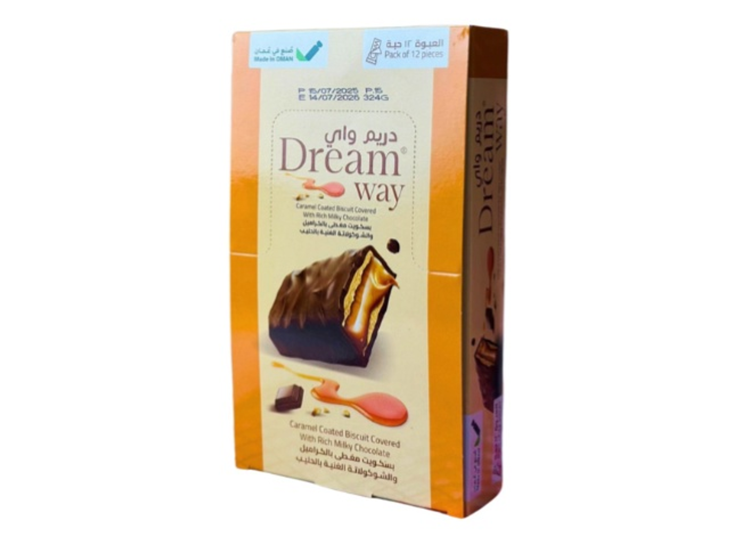 دريم واي مغطى بالكراميل والشوكولاتة بالحليب 12قطعة