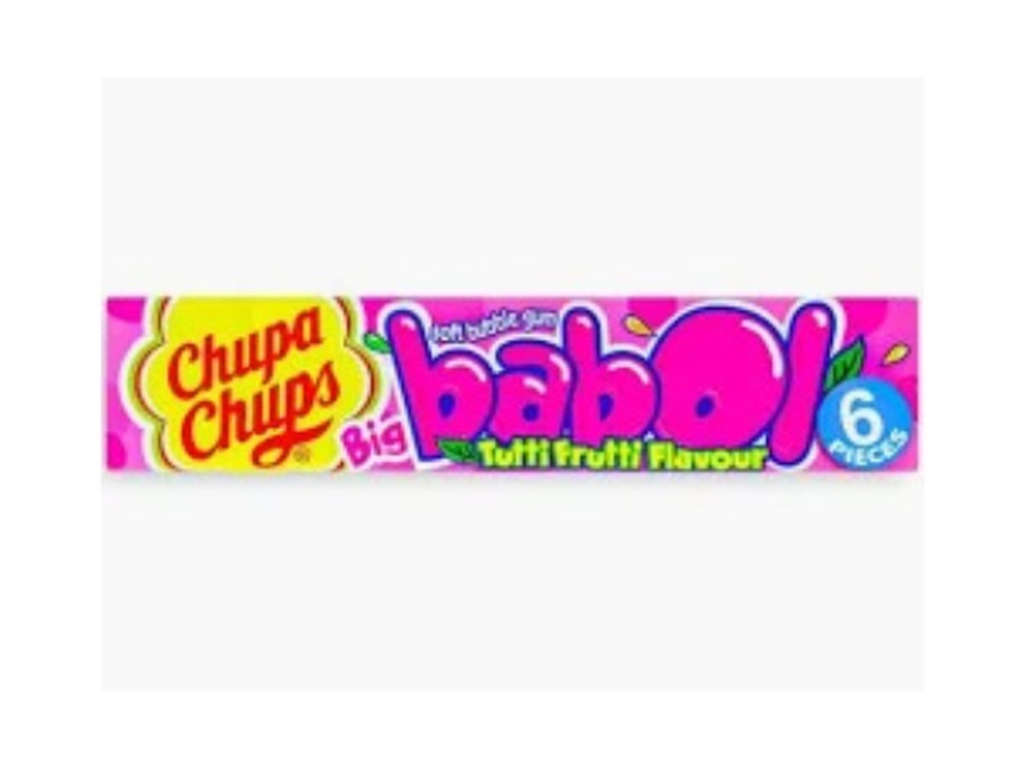Big Babol Tutti Frutti Flavored Gum, 6 Pieces