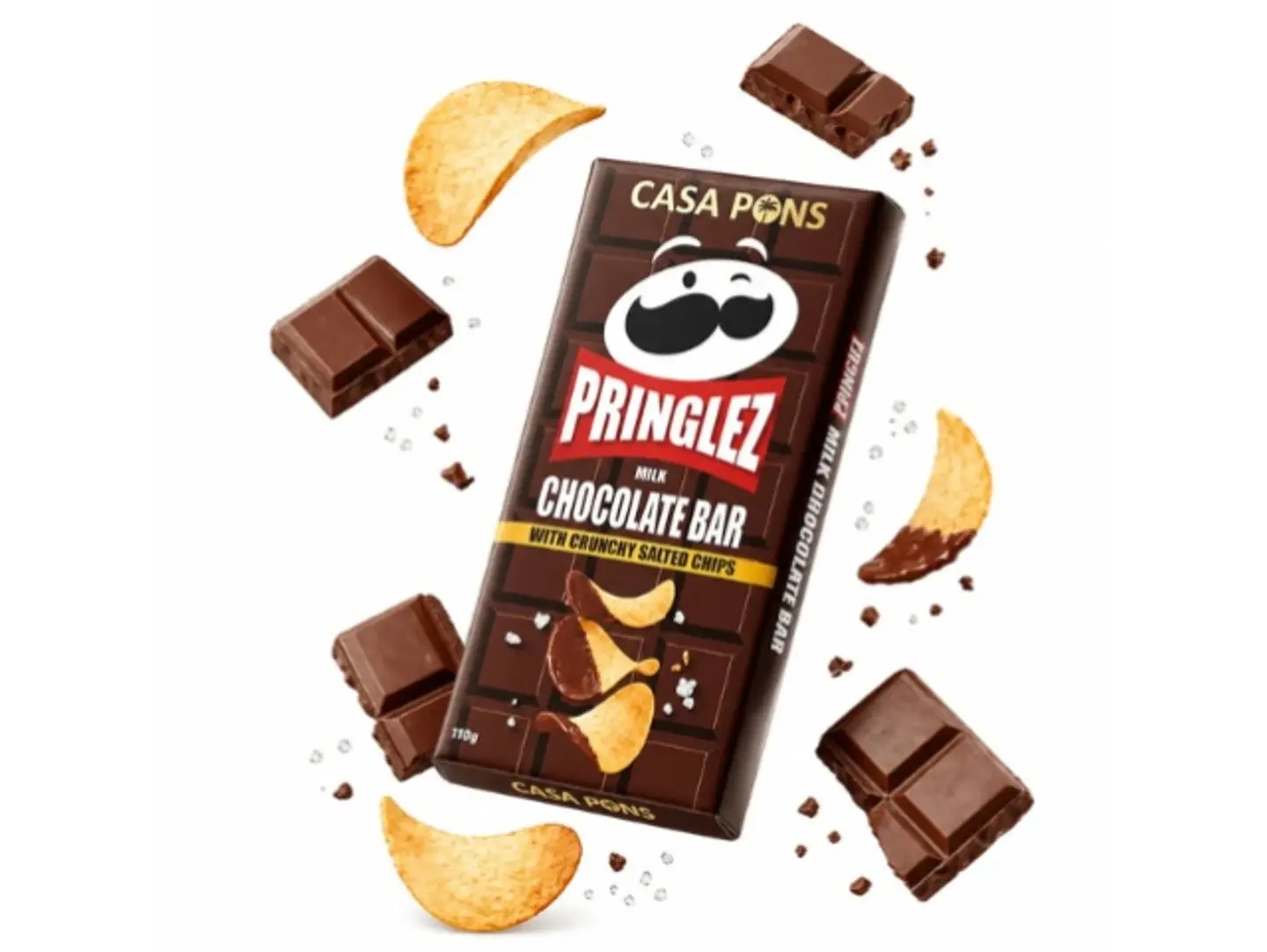 شوكولاتة برينجلز بالحليب مع رقائق بطاطس مملحة 140 جرام