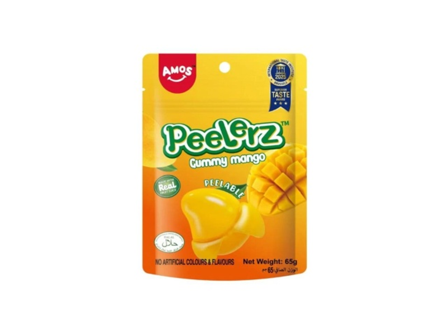 Amos Pellers Mango Flavored Peelable Jelly Candy, Fun And Delicious Snack, 65g