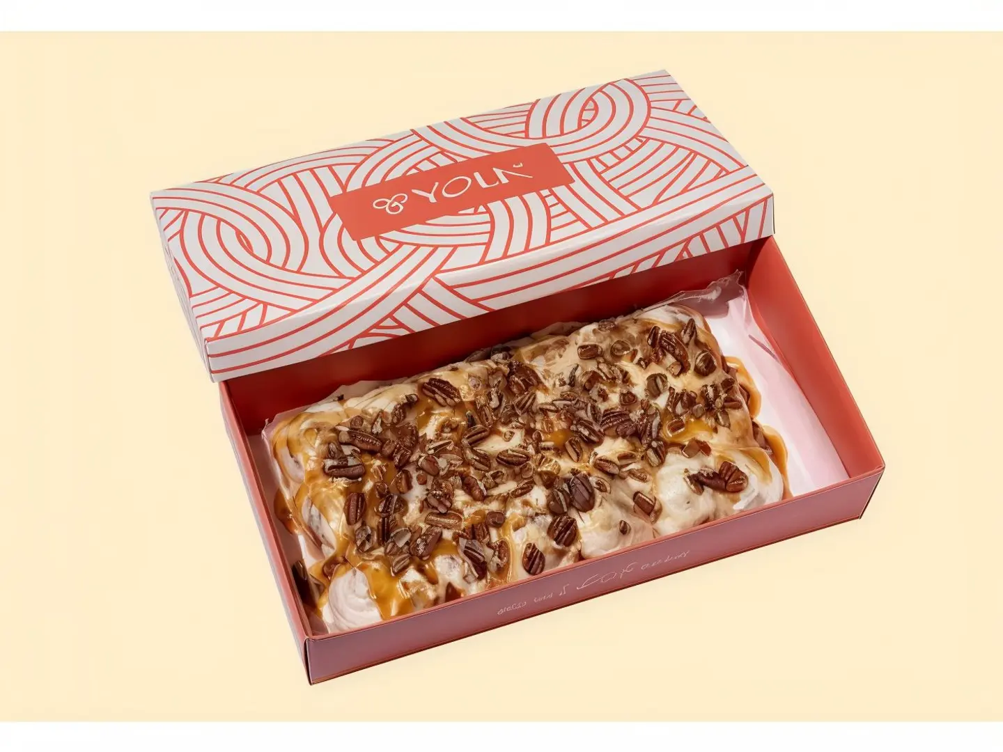 Box Of 20 Cinnamon Rolls With Caramel And Pecan Nuts