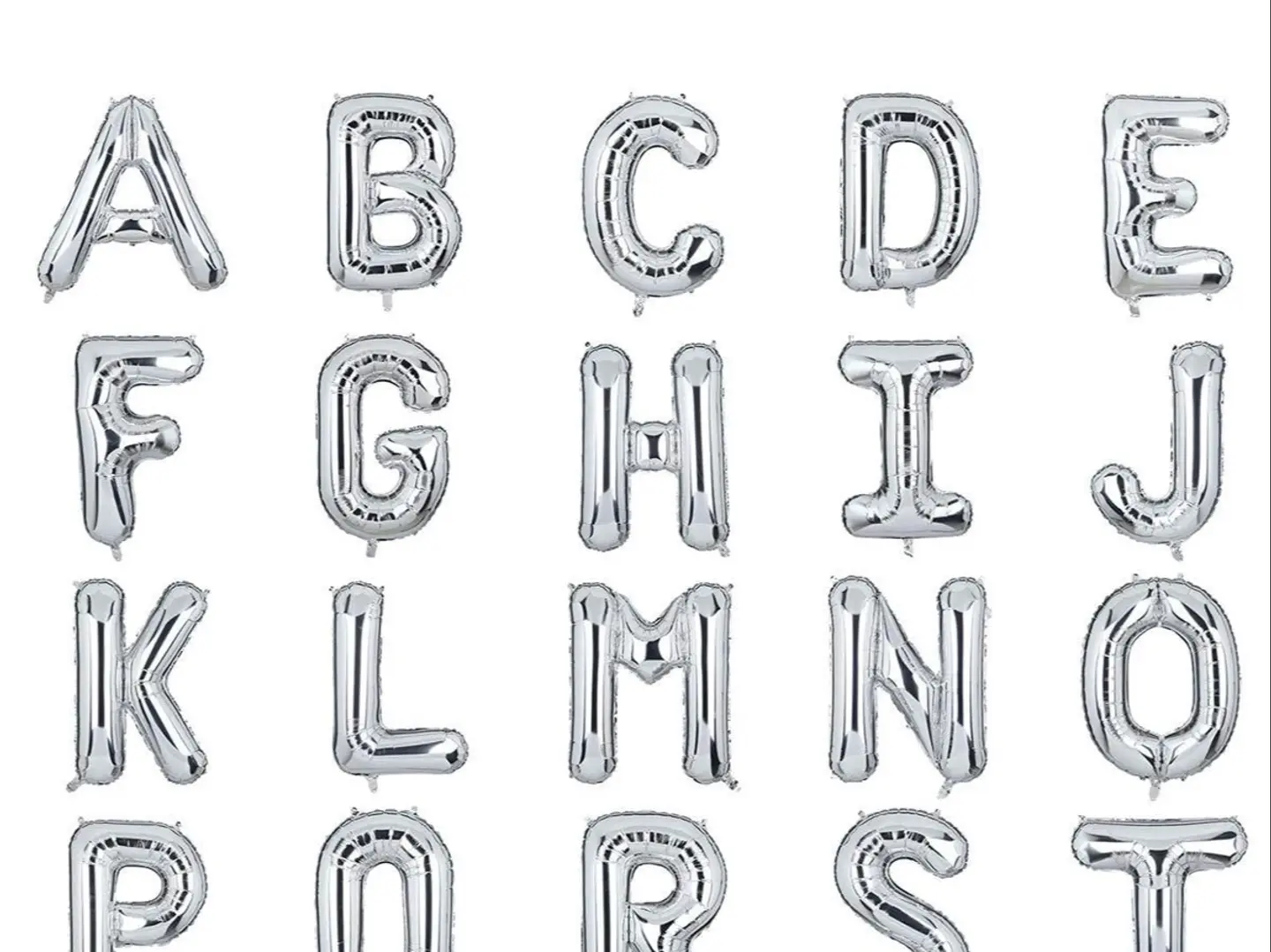 حروف هيليوم فضي كبيره