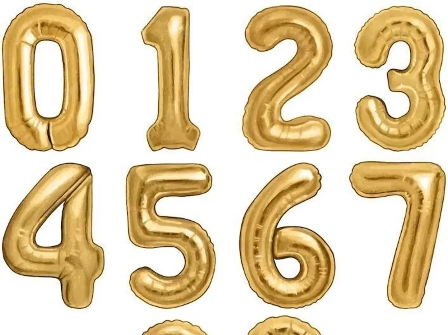 بالون ارقام هيليوم ذهبي كبيره