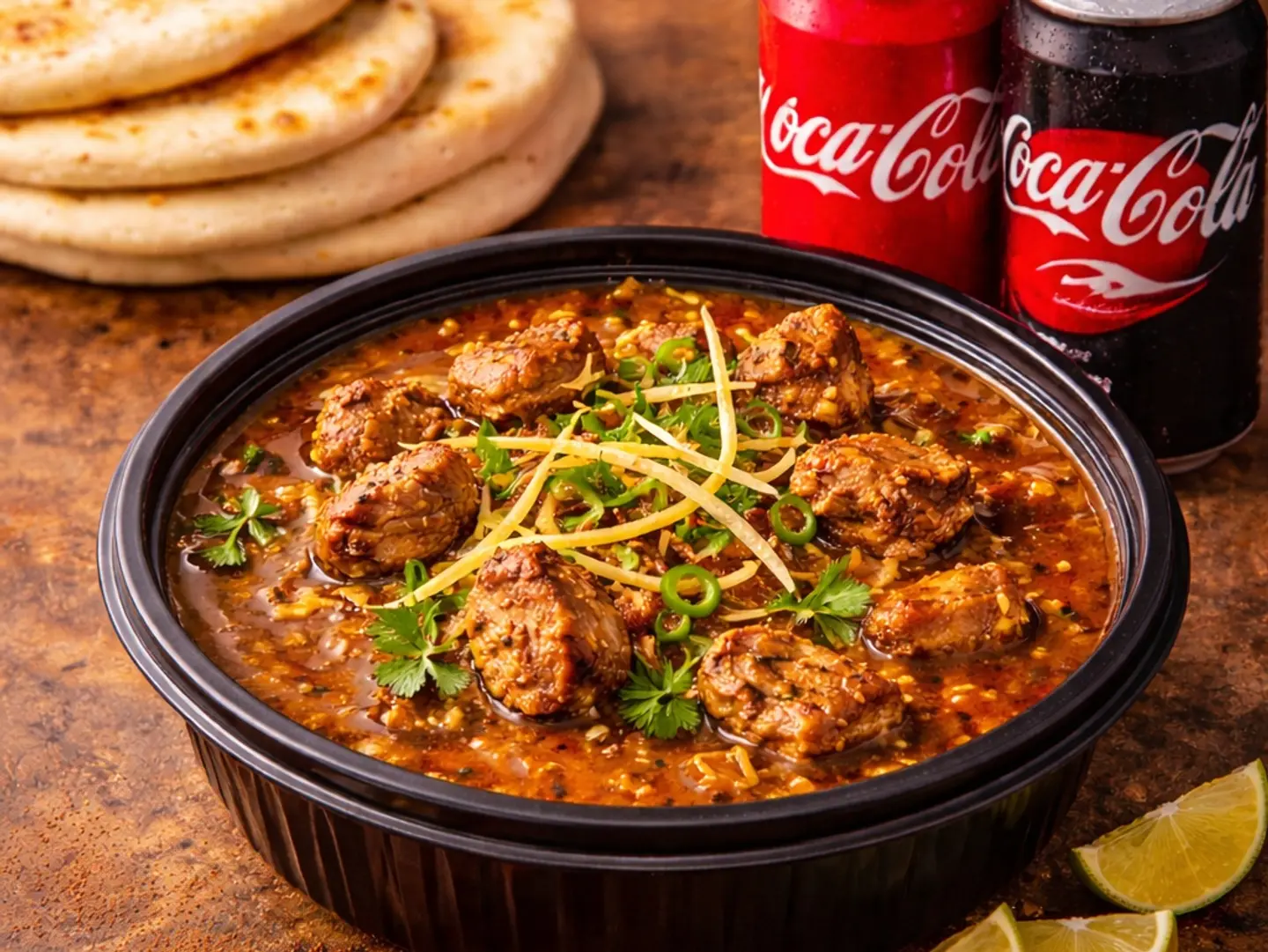 عرض نهاري لحم بقري ٤ خبز نان ٢ مشروب