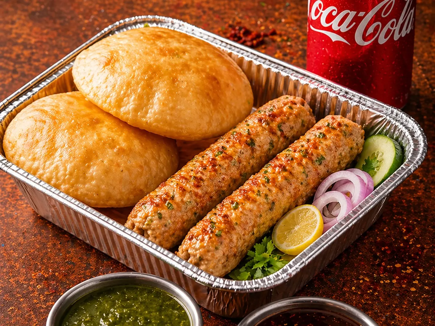 عرض كباب دجاج ريشمي - 2 كباب - 2 بوري