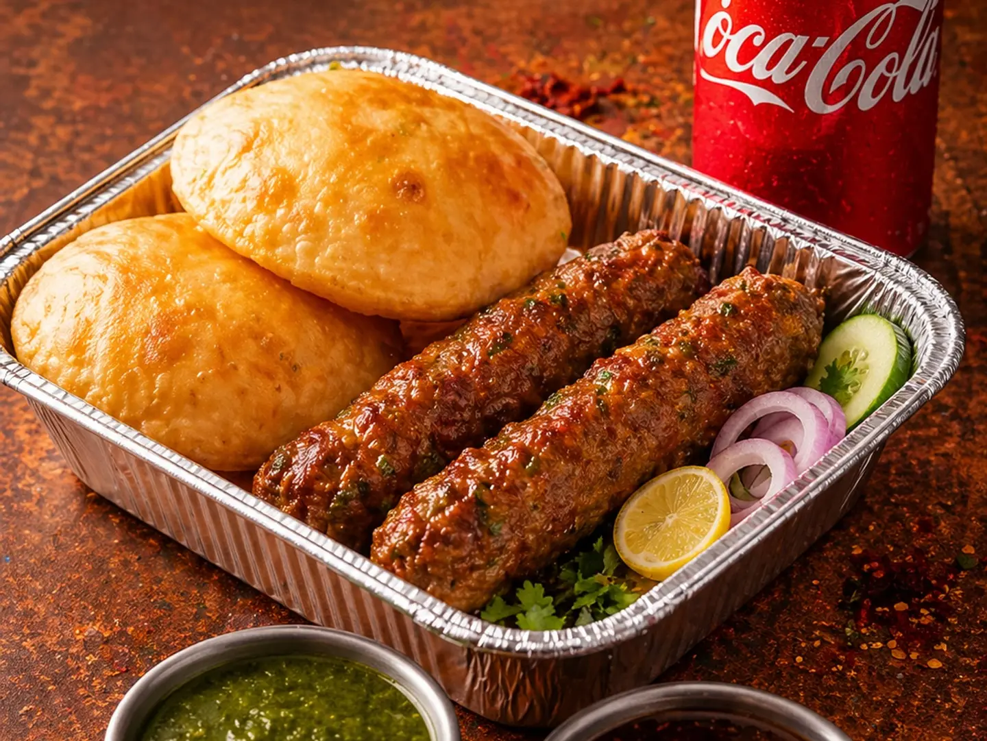 عرض سيخ كباب لحم بقري - 2 كباب 2 بوري - مشروب