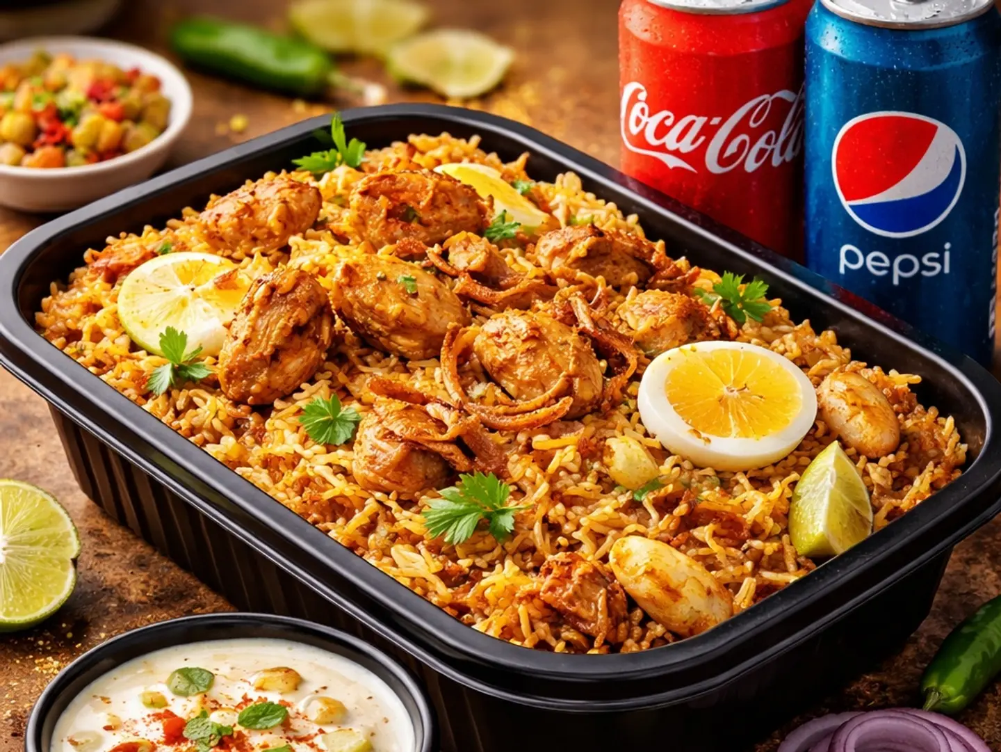 عرض برياني لشخصين مشروبين